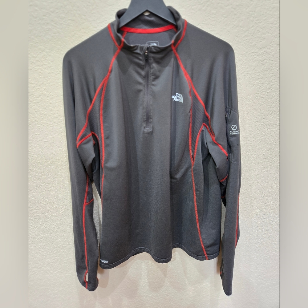 The North Face Flight Series Men's Gray and Red Jacket With Vapor Wick